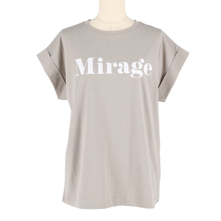 フレンチスリーブロゴプリントTシャツ レディース[品番