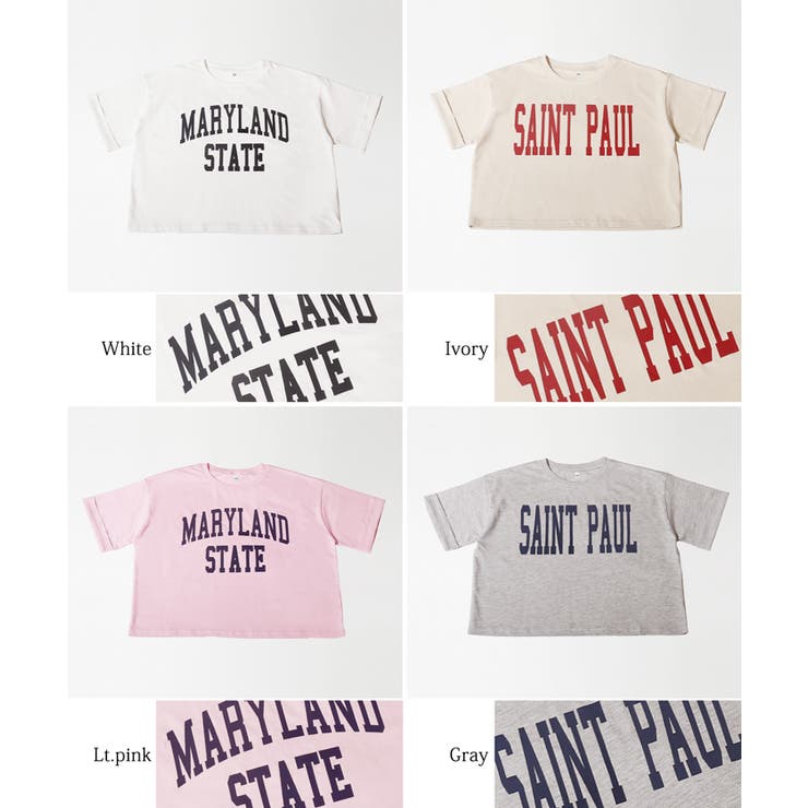 親子お揃いクロップド丈ロールアッププリントTシャツ キッズ | coca | 詳細画像19 