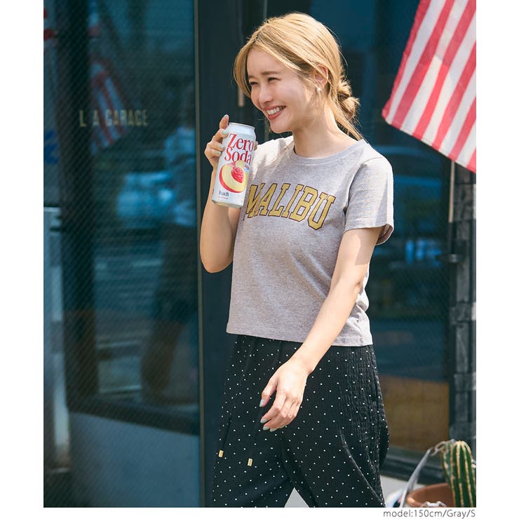 OE天竺コンパクトロゴプリントTシャツ レディース[品番