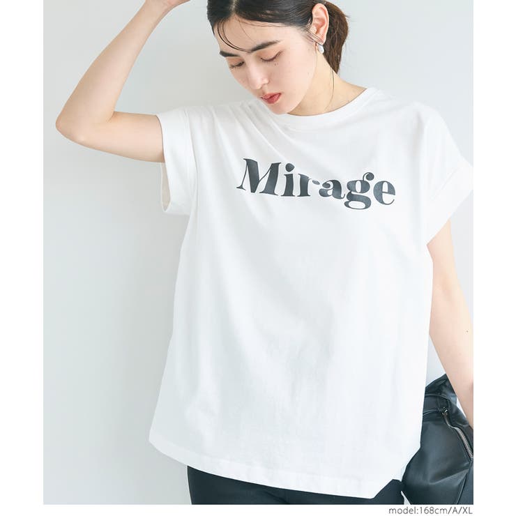 フレンチスリーブロゴプリントTシャツ レディース[品番：PA000016957