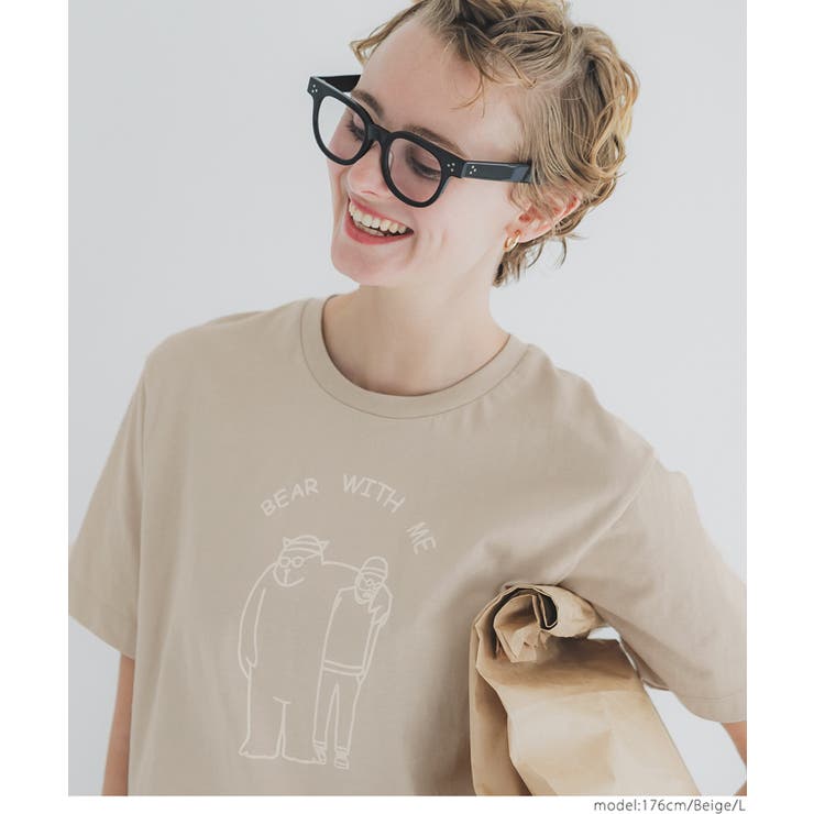 ベアプリントTシャツ メンズ レディース[品番：PA000016959