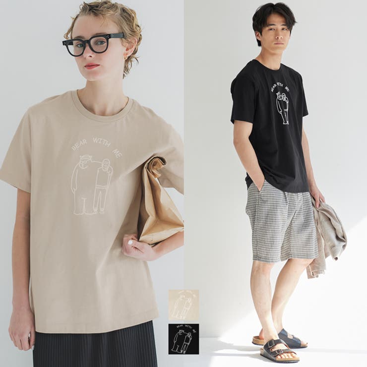ベアプリントTシャツ メンズ レディース[品番：PA000016959