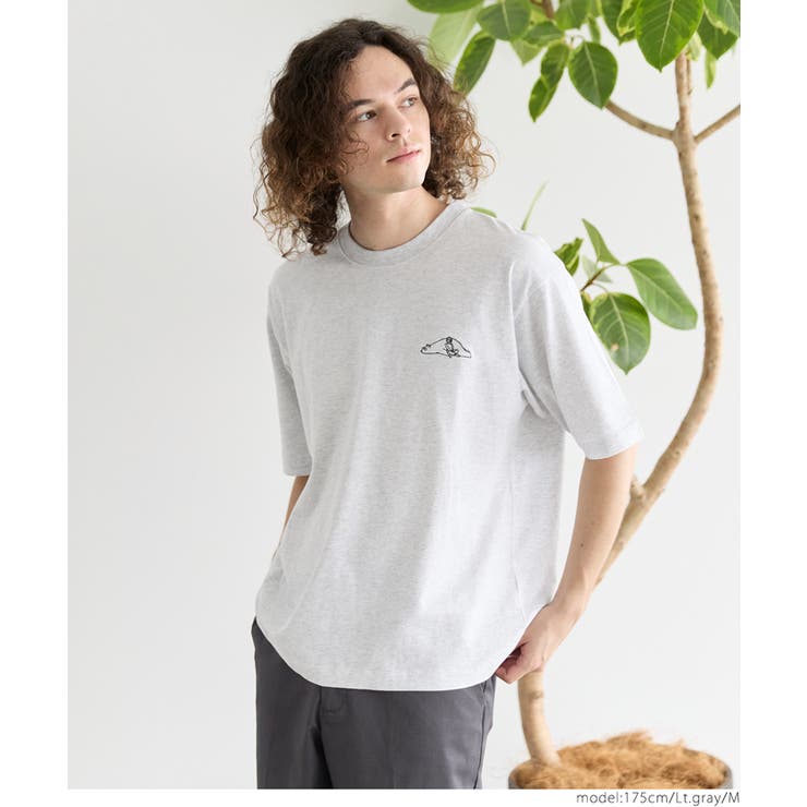 ［Lt.gray］ | ワンポイント刺繍Tシャツ メンズ レディース | coca