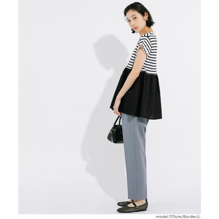 シンプルなのに、ちゃんと華やか。クルーネックドッキングギャザートップス | coca | 詳細画像18 