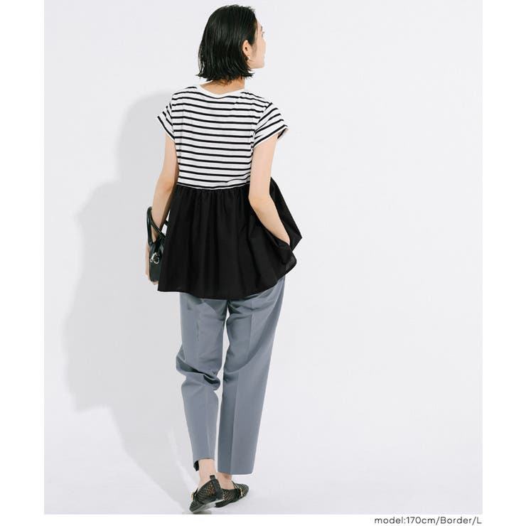 シンプルなのに、ちゃんと華やか。クルーネックドッキングギャザートップス | coca | 詳細画像19 