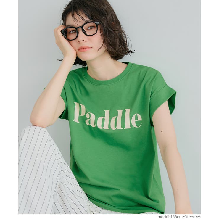 ［Green］ | フレンチスリーブロゴプリントTシャツ | coca