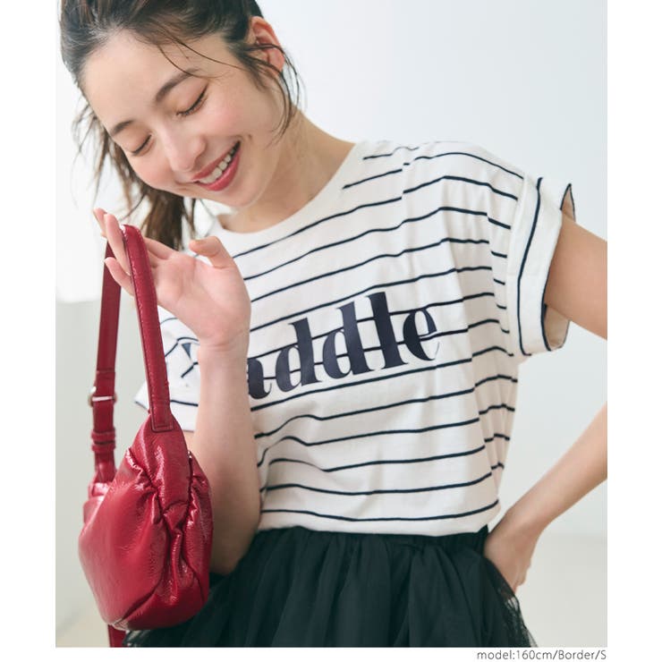 ［Border］ | フレンチスリーブロゴプリントTシャツ | coca