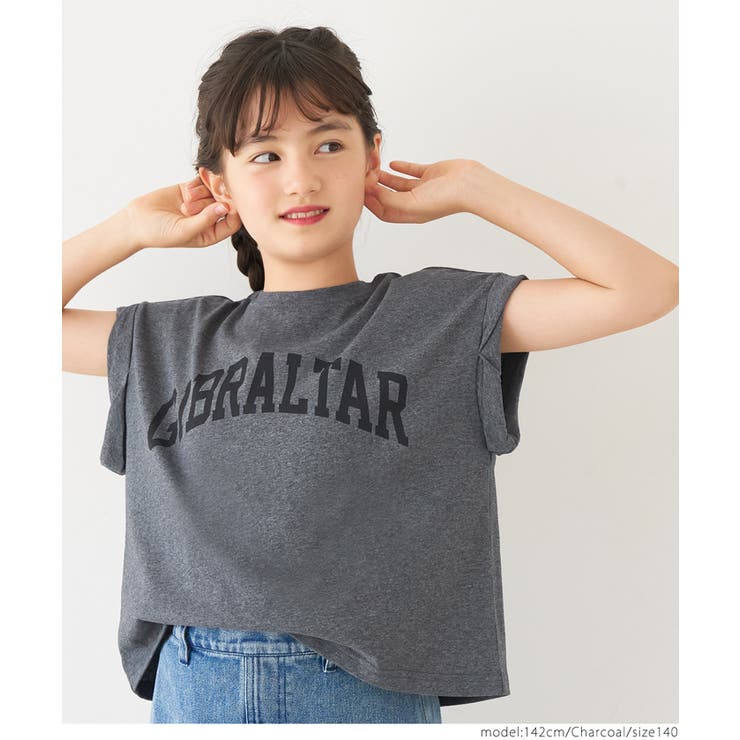 ［Charcoal］ | 【新色追加】親子お揃いレギュラーウェイトロールアップロゴTシャツ | coca