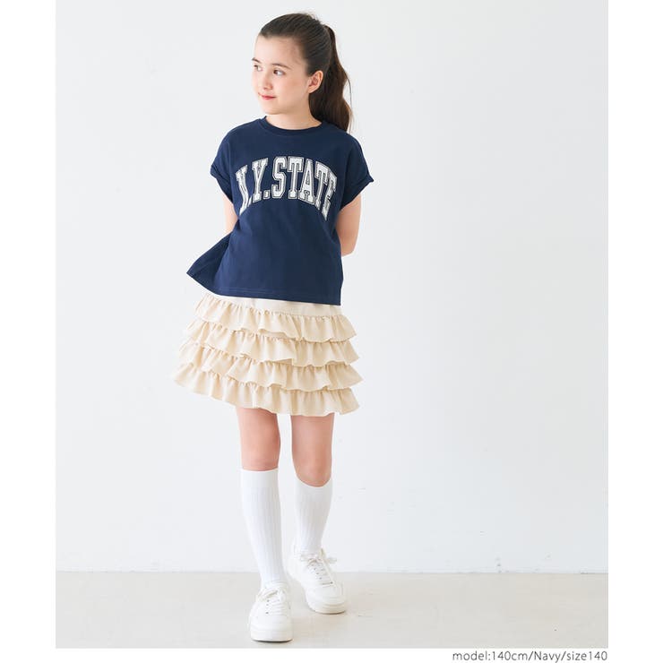 ［Navy］ | 【新色追加】親子お揃いレギュラーウェイトロールアップロゴTシャツ | coca