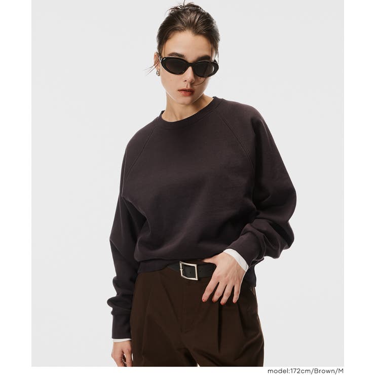 ［Brown］ | ヘビーウェイト裏毛ラグランスリーブスウェット | coca