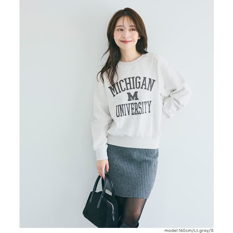 [Lt.gray] | ヘビーウェイト裏毛カレッジスウェット | coca