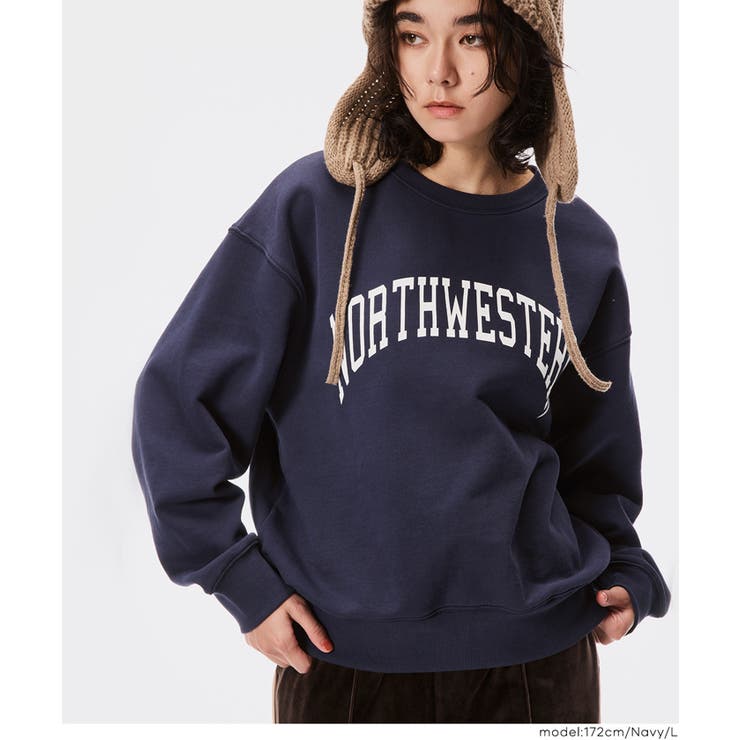 [Navy] | ヘビーウェイト裏毛カレッジスウェット | coca
