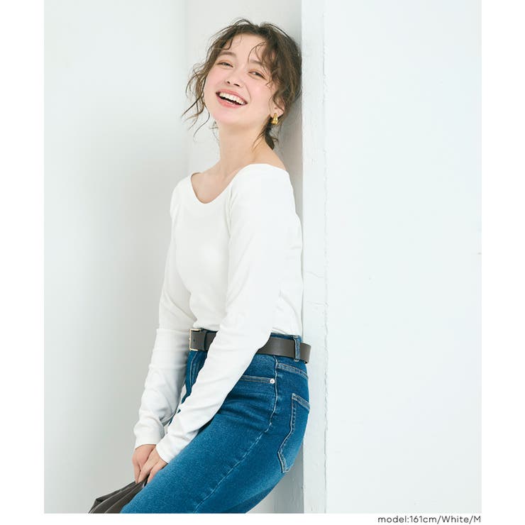 滑らかな肌触りと美シルエットが魅力のスムースラグランオフショルダートップス | coca | 詳細画像11 