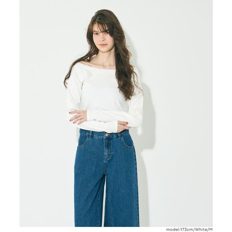 滑らかな肌触りと美シルエットが魅力のスムースラグランオフショルダートップス | coca | 詳細画像13 