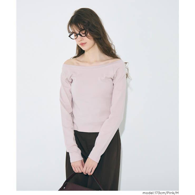 滑らかな肌触りと美シルエットが魅力のスムースラグランオフショルダートップス | coca | 詳細画像17 