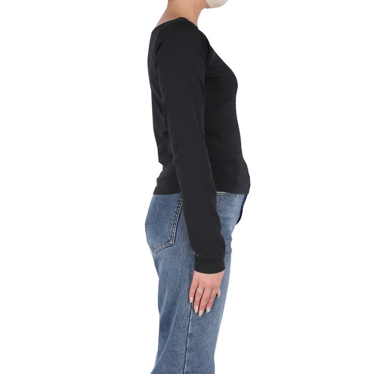 滑らかな肌触りと美シルエットが魅力のスムースラグランオフショルダートップス | coca | 詳細画像7 