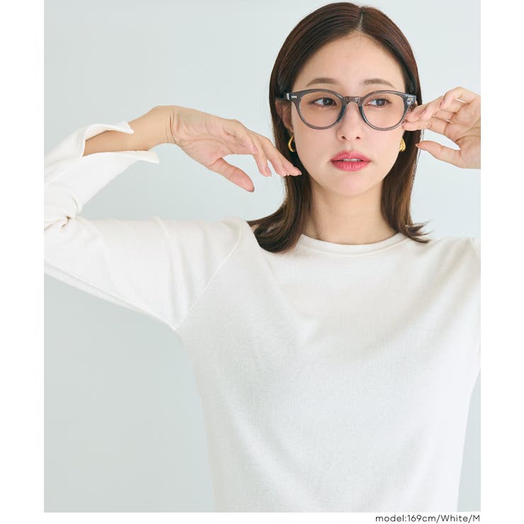 シンプルで使いやすい、リブ素材のクルーネック長袖Tシャツ | coca | 詳細画像10 