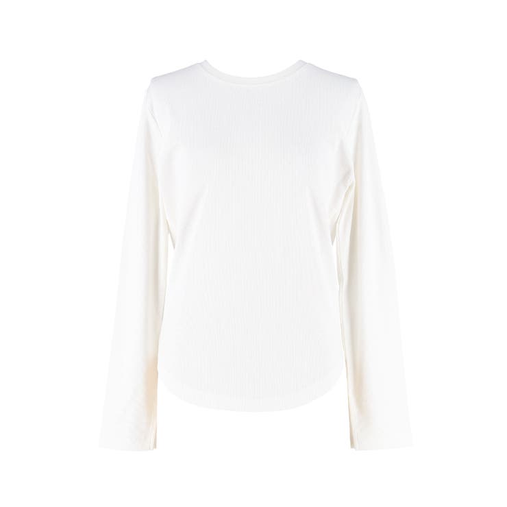 シンプルで使いやすい、リブ素材のクルーネック長袖Tシャツ | coca | 詳細画像2 