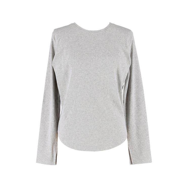 シンプルで使いやすい、リブ素材のクルーネック長袖Tシャツ | coca | 詳細画像3 