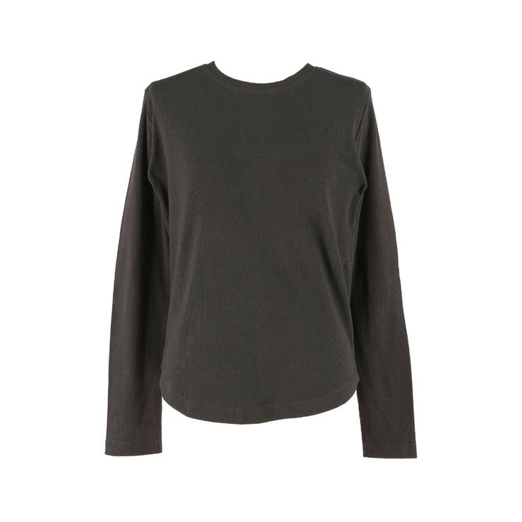 シンプルで使いやすい、リブ素材のクルーネック長袖Tシャツ | coca | 詳細画像4 