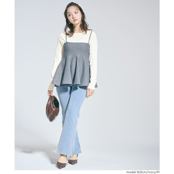 デコルテを美しく見せるボートネックデザインのリブカットソー | coca | 詳細画像11 