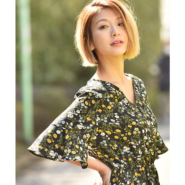 gochisou ごちそう　カヌレ柄　長袖ワンピース ワンピース 長袖 ロングワンピース[品番：AKIW0004574]｜And