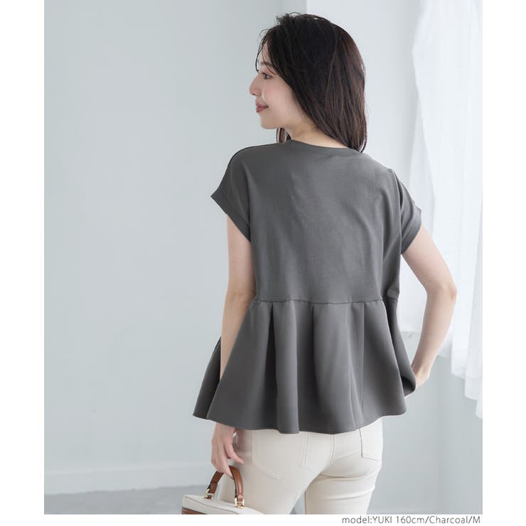LASUD　ACTIVE　異素材切り替えトップス LASUD ACTIVE 異素材切り替えトップス トップス