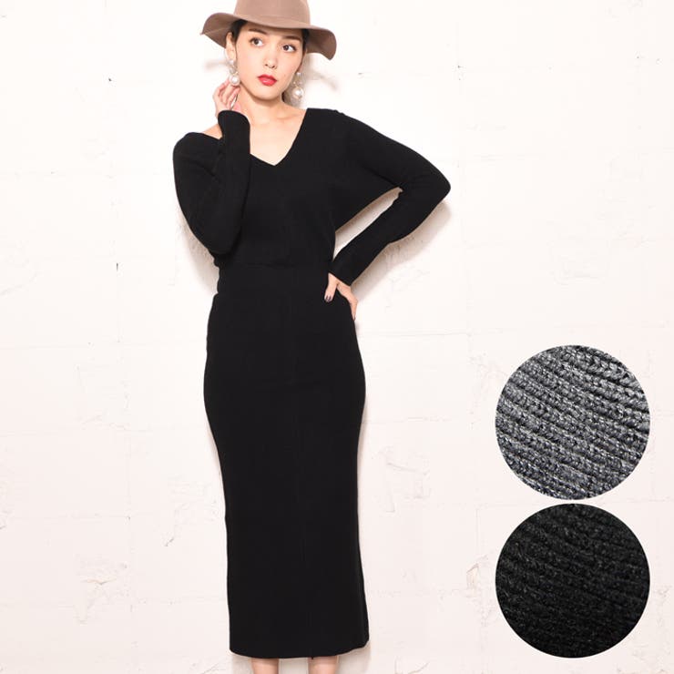 前後vネックタイトニットワンピースcocaオリジナル ドルマンスリーブ Iライン 品番 Pa Coca コカ のレディースファッション通販 Shoplist ショップリスト