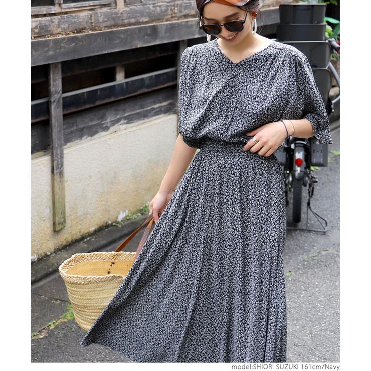 フロントボタンドルマンスリーブ花柄ワンピースcocaオリジナル 鈴木詩織 さん着用 品番 Pa Coca コカ のレディースファッション通販 Shoplist ショップリスト