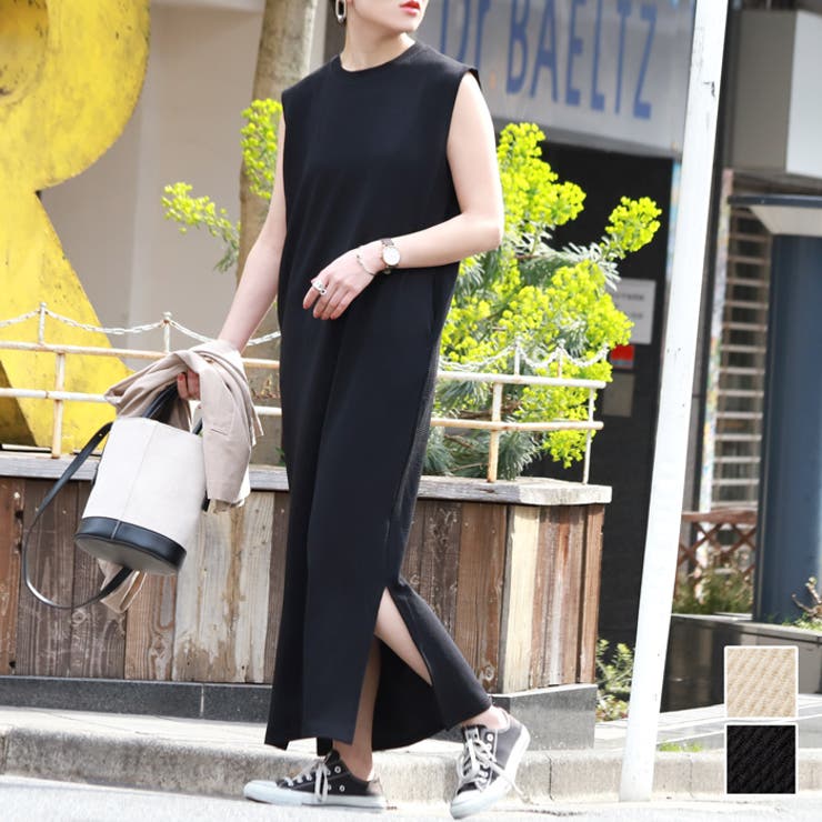 エンボス加工サイドスリットノースリーブワンピース Cocaオリジナル 品番 Pa Coca コカ のレディースファッション通販 Shoplist ショップリスト