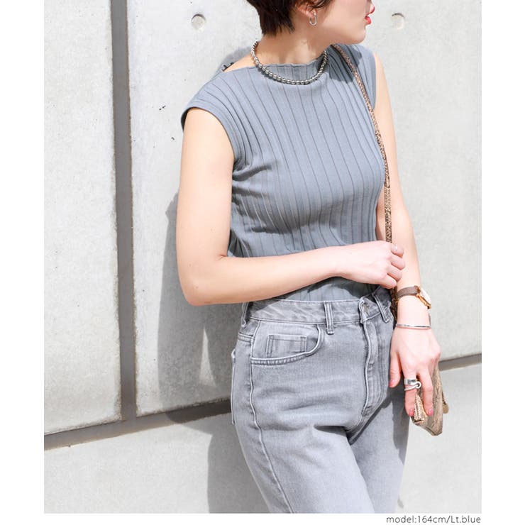 ［Lt.blue］ | ニット レディース ノースリーブ | coca