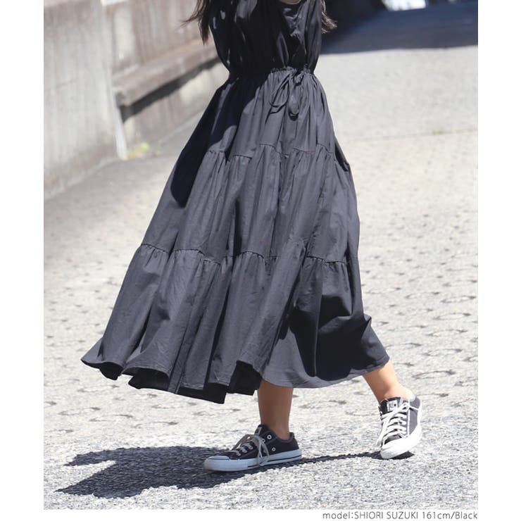 【kana】 ベロアボウタイ裾ティアードワンピース Aya｜Kanaのドレスを使ったコーディネート - WEAR