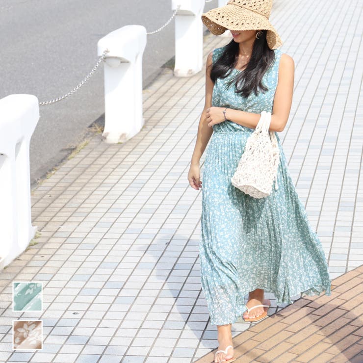 細プリーツ花柄シフォンワンピースcocaオリジナル 鈴木詩織さん着用 品番 Pa Coca コカ のレディースファッション通販 Shoplist ショップリスト