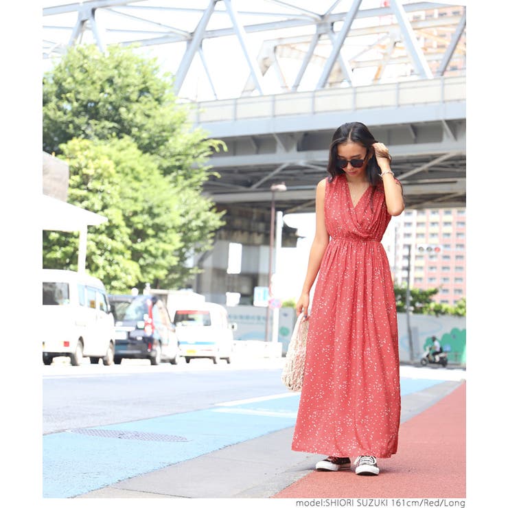 即発★BAR III★Faux Wrap Red Stripe カシュクールワンピース 再入荷 七分袖 ラップワンピース カシュクールワンピース