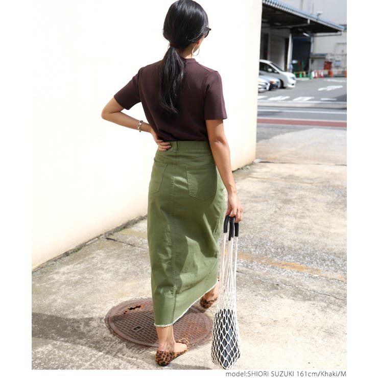 ミリタリーカラータイトスカートcocaオリジナル 鈴木詩織さん着用(切りっぱなし… | coca | 詳細画像11 