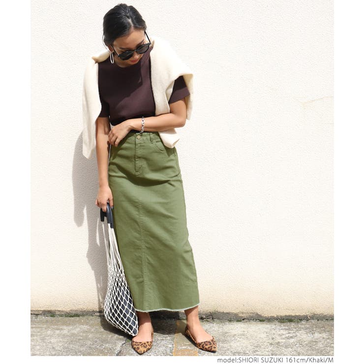 ミリタリーカラータイトスカートcocaオリジナル 鈴木詩織さん着用(切りっぱなし… | coca | 詳細画像12 