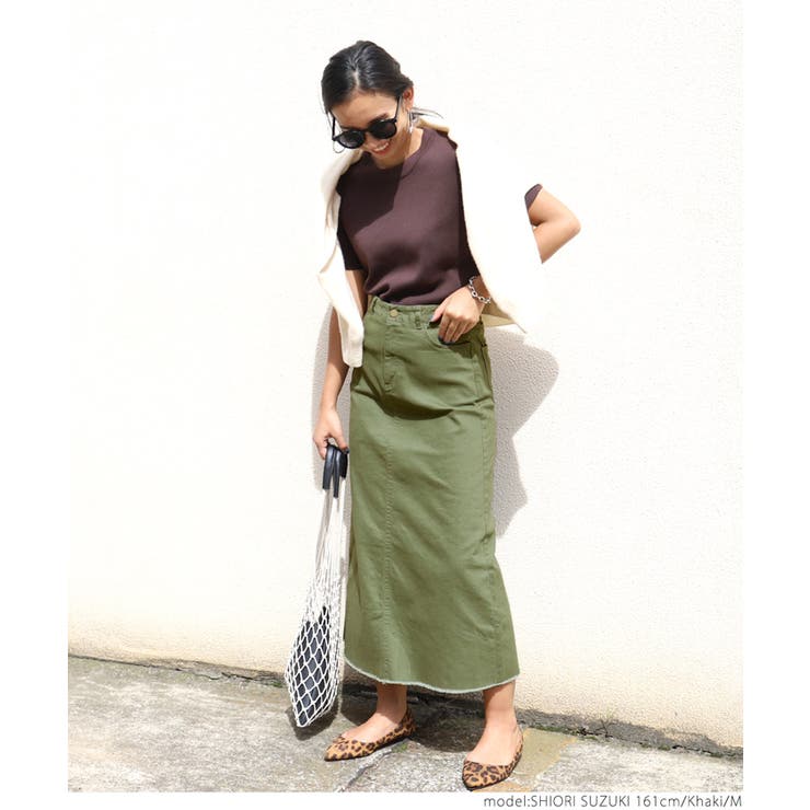 ミリタリーカラータイトスカートcocaオリジナル 鈴木詩織さん着用(切りっぱなし… | coca | 詳細画像15 