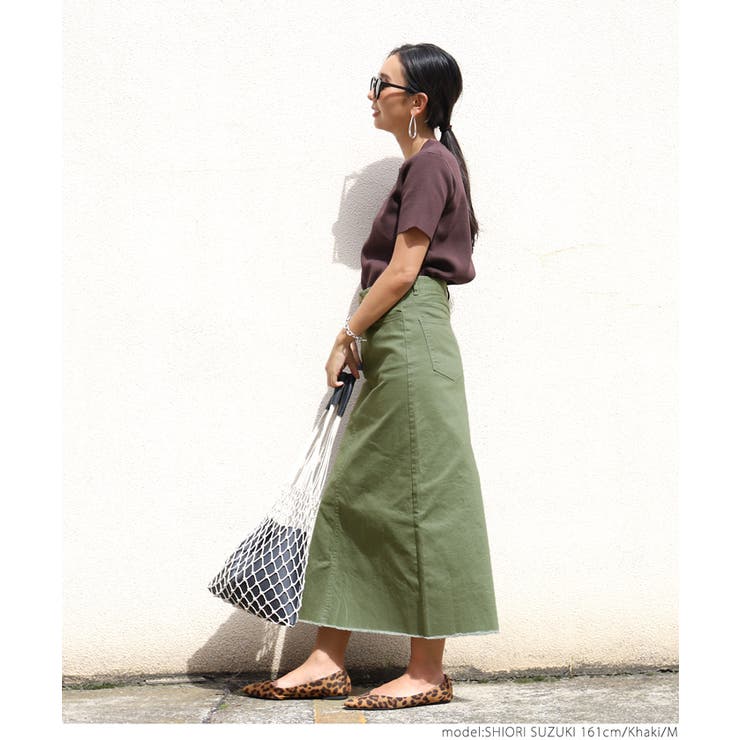 ミリタリーカラータイトスカートcocaオリジナル 鈴木詩織さん着用(切りっぱなし… | coca | 詳細画像7 