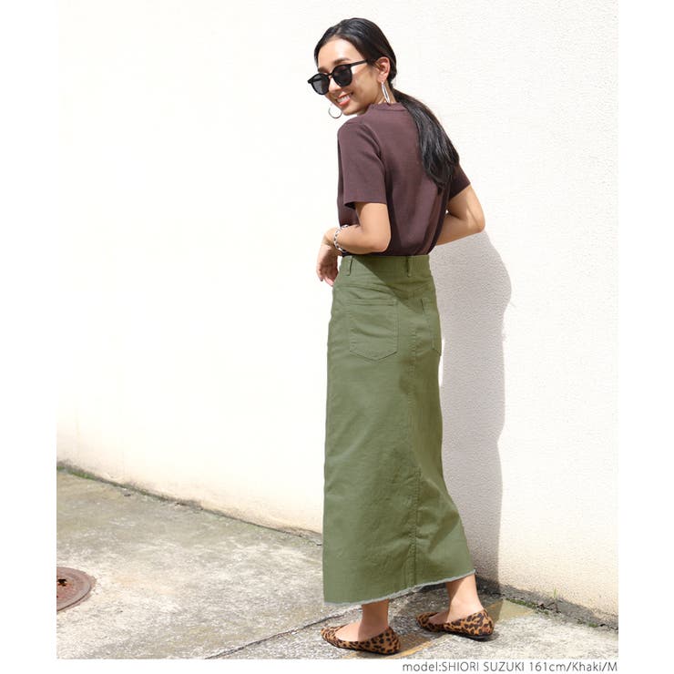 ミリタリーカラータイトスカートcocaオリジナル 鈴木詩織さん着用(切りっぱなし… | coca | 詳細画像9 