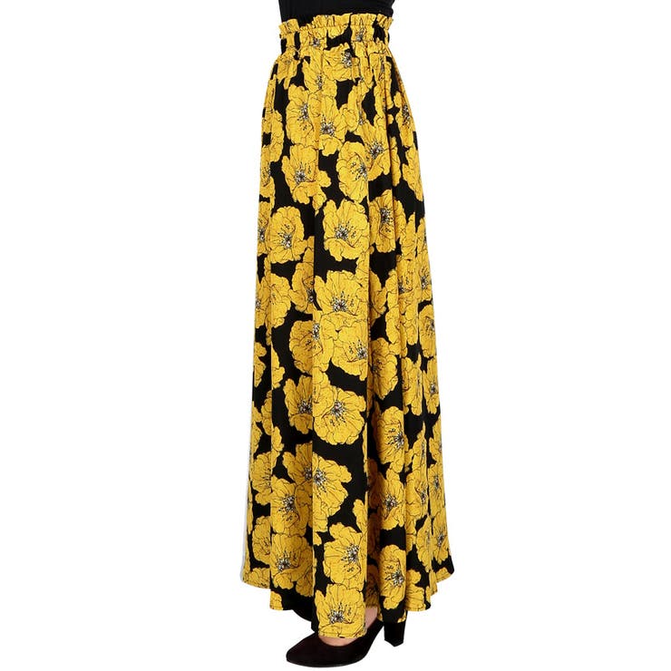 レトロ花柄フレアロングスカート | coca | 詳細画像4 