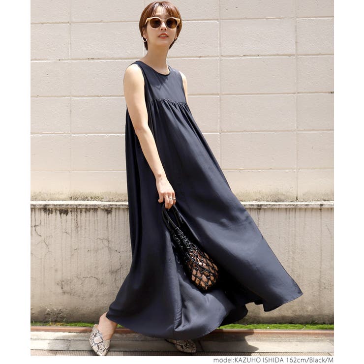 CARVEN ハンガリー製 ノースリーブ ドレープ ワンピース N1220 CARVEN