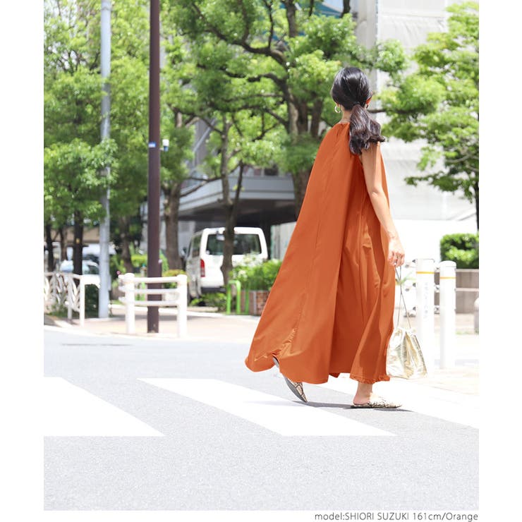 CORCOVADO ノースリーブ カシュクールロングワンピース S ノースリーブAラインロングワンピースcocaオリジナル 鈴木詩織さん着用