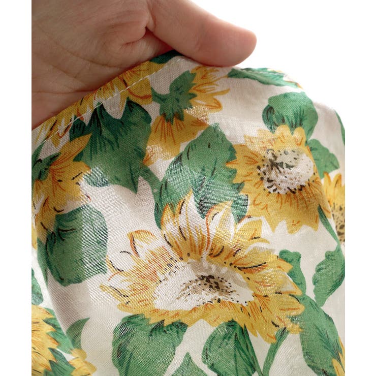 袖フリルひまわり柄フレアワンピース 品番 Pa Coca コカ のキッズファッション通販 Shoplist ショップリスト