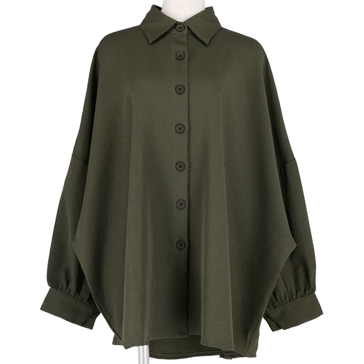ファッション通販 ファッション バルーンシルエットシャツカラーロング