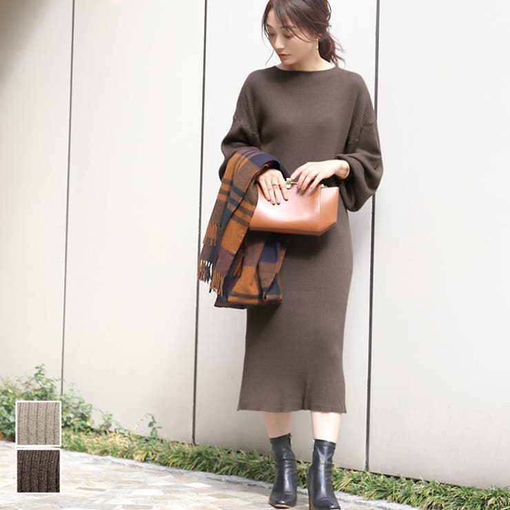 しっとりボートネックバルーンスリーブニットワンピースcocaオリジナル 品番 Pa Coca コカ のレディースファッション通販 Shoplist ショップリスト