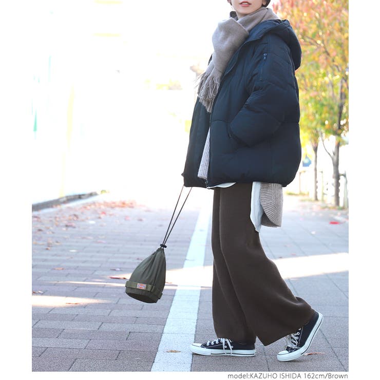 やわらかゆったりリブニットパンツcocaオリジナル 石田一帆さん着用(ロングパン… | coca | 詳細画像13 