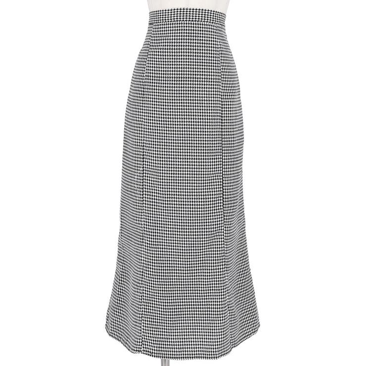 千鳥柄ミモレ丈マーメイドスカートcocaオリジナル 鈴木詩織さん着用