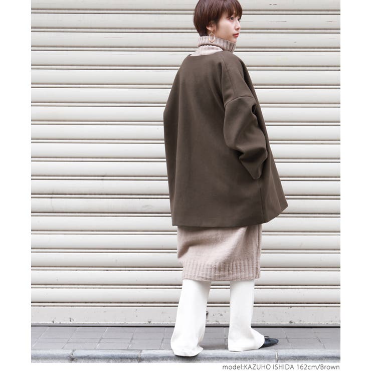 【 】ノーカラーショート丈メルトンコートcocaオリジナル 石田一帆さん着用(ア… | coca | 詳細画像13 