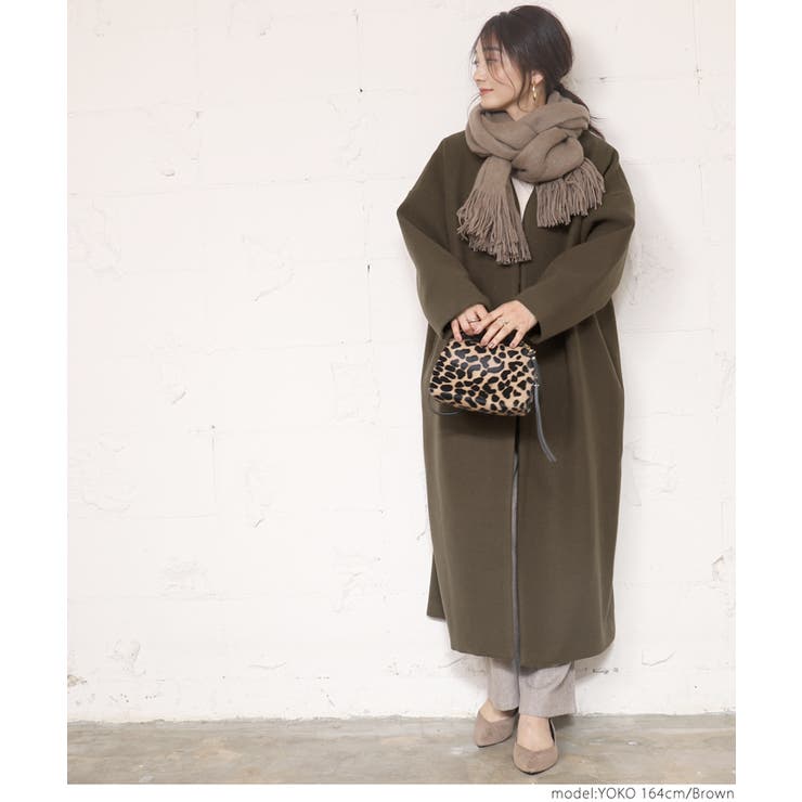 aiko87mayomayo ☆ペゼリコ　ノーカラーコート　ウールコート aiko87mayomayo 様専用☆ペゼリコ ノーカラーコート ウールコート