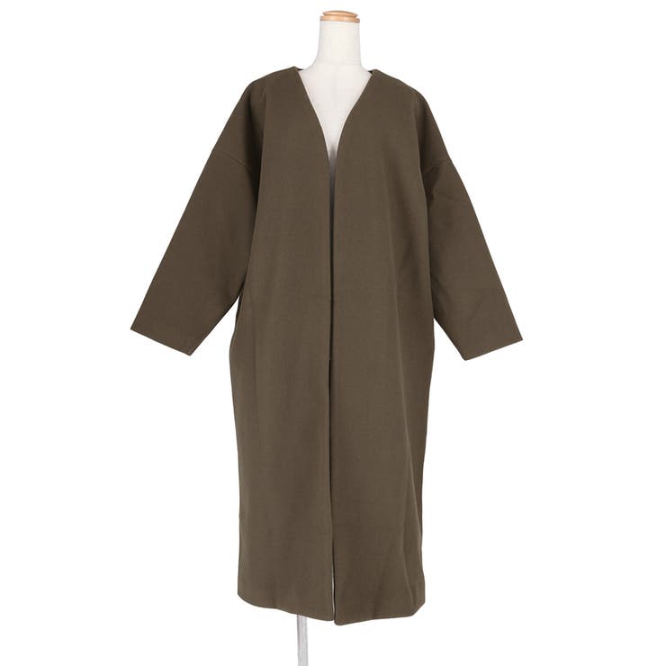 ノーカラーフェイクウールコートcocaオリジナル yokoさん着用[品番